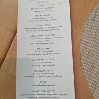 PAI Honolulu - Menu 9/19/2021 - New American Near Me - Honolulu, Hawaii