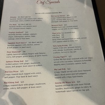 Yupha's Thai Kitchen - An extensive menu. - Thai Near Me - Tempe, Arizona