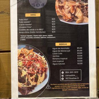 Carnes 504 - Menu - Food Trucks Near Me - Durham, North Carolina
