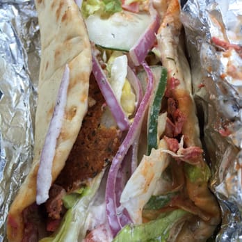 Hefty Gyros - Falafel And Chicken Gyro! SO FLAVORFUL and flippin' DELICIOUS! - Food Trucks Near Me Hefty Gyros - Falafel And Chicken Gyro! SO FLAVORFUL and flippin' DELICIOUS! - Food Trucks Near Me