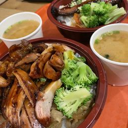 chicken donburi and unagi don