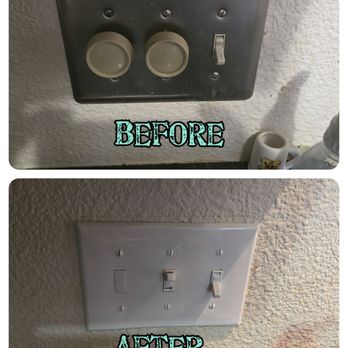 Finlee Electric - The mess of under cabinet lights was controlled by the left knob, it was capped off. updated the other 2 switches. - Electricians Near Me - San Antonio, Texas