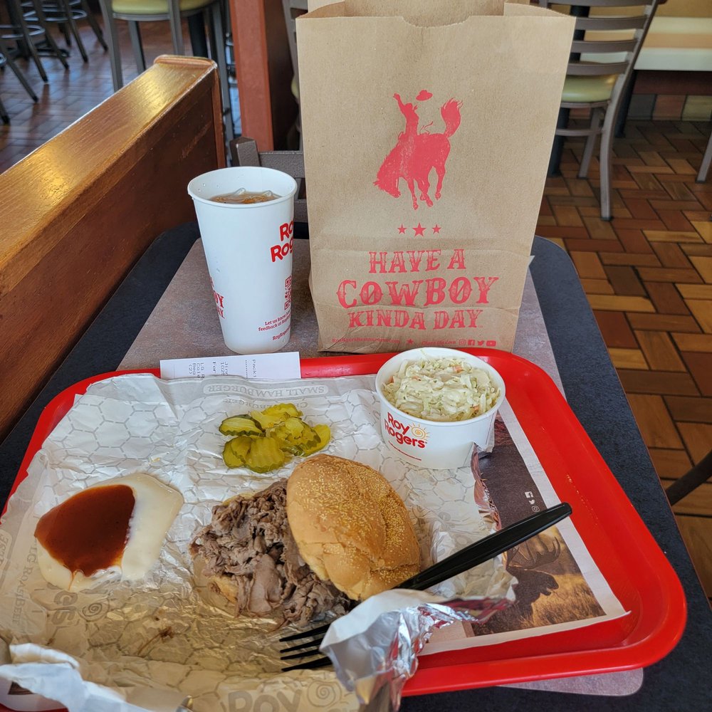 Roy Rogers - Roast Beef, large, with drink and coleslaw - Burgers Near Me - Germantown, Maryland Roy Rogers - Roast Beef, large, with drink and coleslaw - Burgers Near Me - Germantown, Maryland
