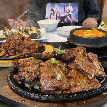 Stone Korean Restaurant - Kalbi & Combo Special 6 (Spicy Pork Bulgogi/ Soft Tofu Soup) - Barbeque Near Me - Bellevue, Washington