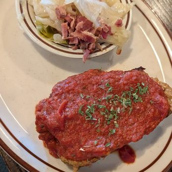 Our Place Restaurant - Lunch portion meatloaf with cabbage - New American Near Me - Mansfield, Texas