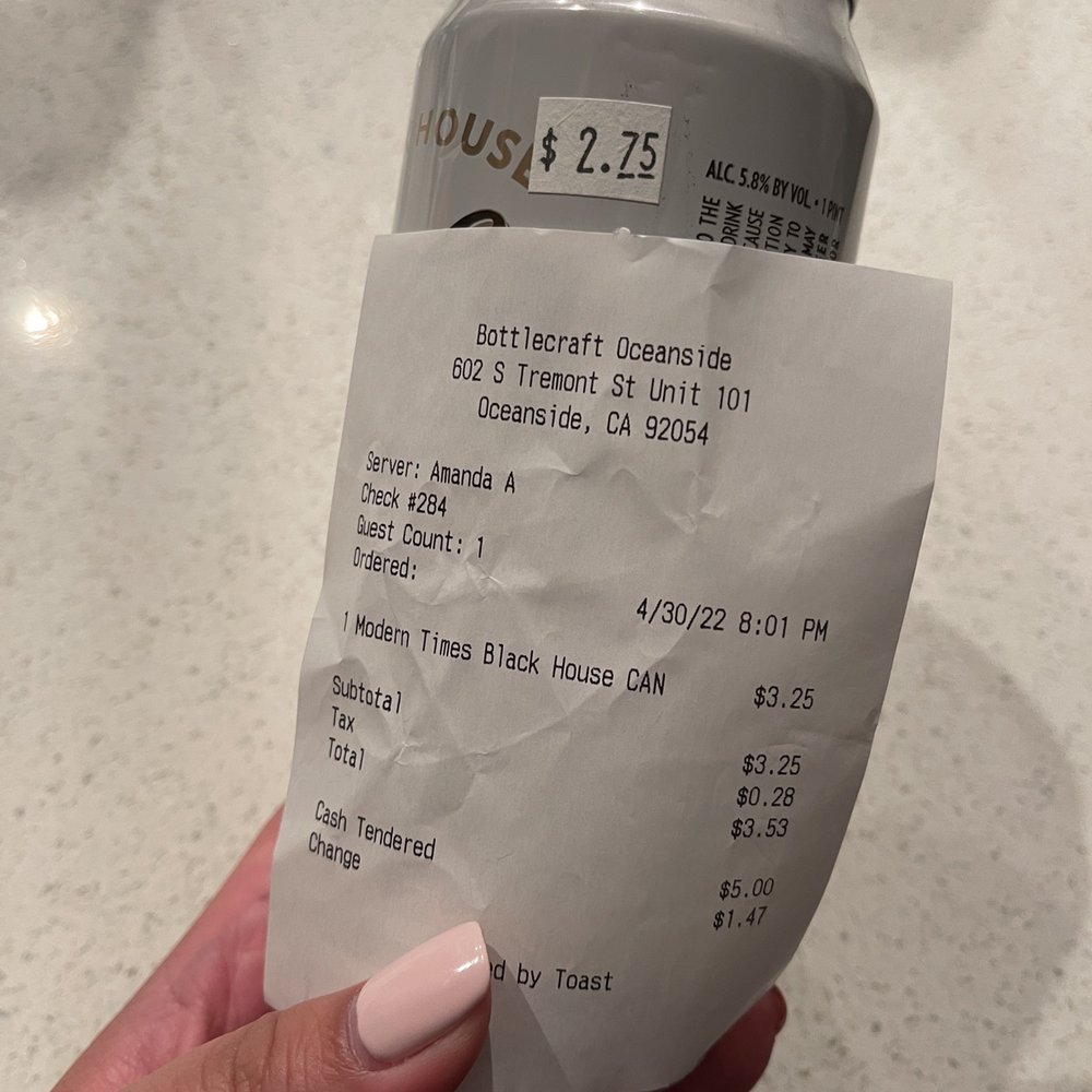 Bottlecraft - Trying to surcharge people, hoping they don't notice - Beer Bar Near Me - Oceanside, California Bottlecraft - Trying to surcharge people, hoping they don't notice - Beer Bar Near Me - Oceanside, California