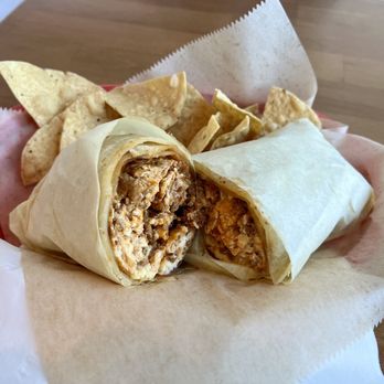 Lourdes - Chorizo burrito; perfect to share for breakfast - Mexican Near Me - Encinitas, California