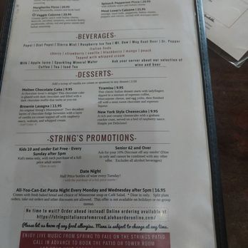 Strings Italian Cafe - Menu - Italian Near Me - Merced, California