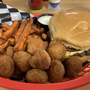 S&P’s Diner - Double cheeseburger with sweet potato fries and mushrooms - Diners Near Me - Marshall, Missouri