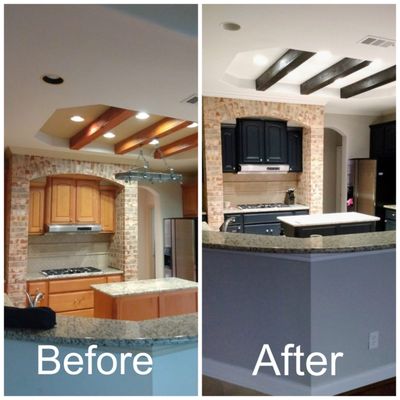 Kitchen Painting - Before & After - G&G Renovation & Painting - Kitchen Painting - Before & After - G&G Renovation & Painting