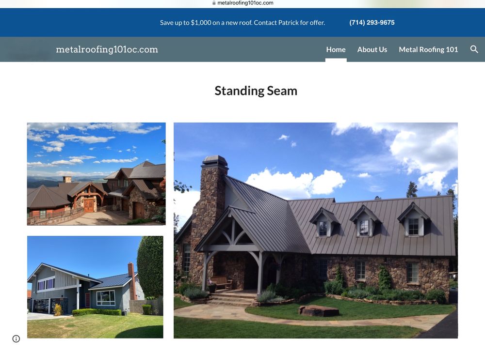 Slide of Metal Roofing