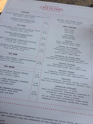 Menu photo 5 Café De Paris Amsterdam, NH Menu photo 5 Café De Paris Amsterdam, NH