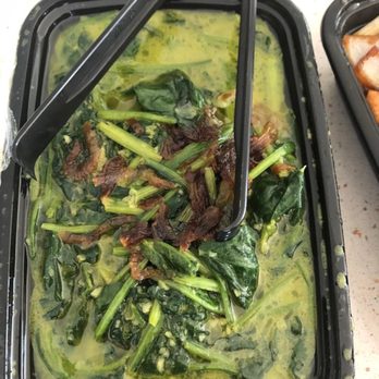 Banana Leaf - Spinach in turmeric and coconut (vegan) - Malaysian Near Me - Vancouver, British Columbia Banana Leaf - Spinach in turmeric and coconut (vegan) - Malaysian Near Me - Vancouver, British Columbia