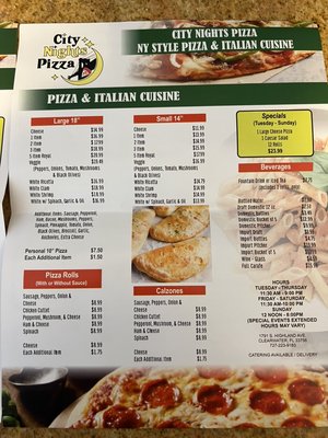 Menu photo 2 City Nights Pizza Clearwater, FL