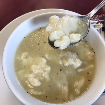 Hot Grill - Chicken Dumpling soup. I was expecting cream. Was broth but fantastic. Dumplings very hearty. - Breakfast & Brunch Near Me - Frankfort, Illinois