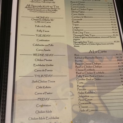 Menu photo 2 Mi Rancho Alegre Mexican Restaurant San Antonio, TX