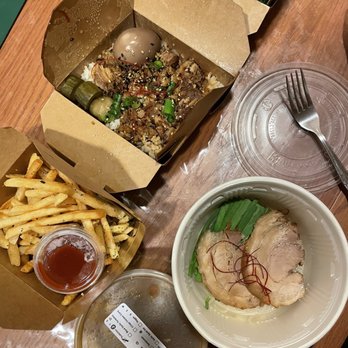 Sojo Ramen - Furikake Fries, Minced Chashu Bowl, Garlic Kale, Black Garlic Tonkotsu Tsukemen - Ramen Near Me - Fremont, California Sojo Ramen - Furikake Fries, Minced Chashu Bowl, Garlic Kale, Black Garlic Tonkotsu Tsukemen - Ramen Near Me - Fremont, California