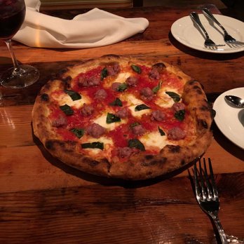 Oenotri - Margherita Pizza with sausage - Italian Near Me - Napa, California
