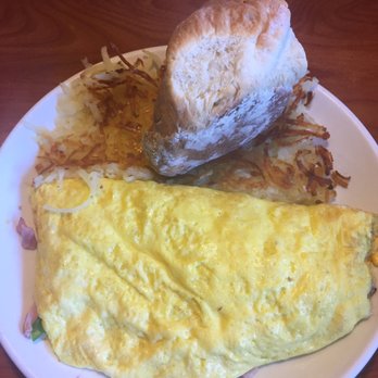 Broken Yolk Cafe - Mile High Omelet with a Biscuit, very tasty! - American Near Me - Temecula, California Broken Yolk Cafe - Mile High Omelet with a Biscuit, very tasty! - American Near Me - Temecula, California