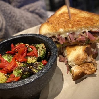 The Brass Tap - Brisket grilled cheese with Brussels sprouts - American Near Me - Roanoke, Texas The Brass Tap - Brisket grilled cheese with Brussels sprouts - American Near Me - Roanoke, Texas