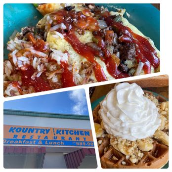 Kountry Style Kitchen Restaurant - Banana Mac Nut Waffle & kountry kitchen omelette.... - Breakfast & Brunch Near Me - Ewa Beach, Hawaii Kountry Style Kitchen Restaurant - Banana Mac Nut Waffle & kountry kitchen omelette.... - Breakfast & Brunch Near Me - Ewa Beach, Hawaii