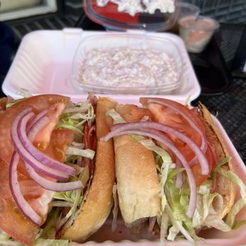 Theron's Marketplace - The Italian Sub with the German Potato Salad. I had a small bite...delicious. - Delis Near Me - Redlands, California Theron's Marketplace - The Italian Sub with the German Potato Salad. I had a small bite...delicious. - Delis Near Me - Redlands, California