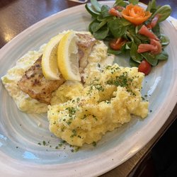 Steinbeißerfilet mit Meerrettich Spitzkohl und Kartoffelstampf