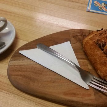 The Coffee Pedaler - This was my mocha macchiato and ham and cheese croissant!!! - Coffee & Tea Near Me - New Haven, Connecticut