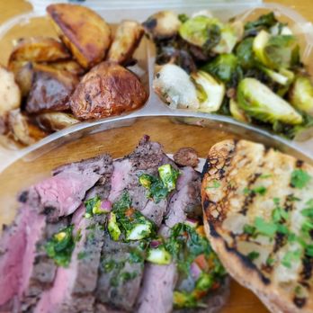 Urban Plates - Chimichurri Grass Fed Steak. Delicious! - New American Near Me - Brea, California Urban Plates - Chimichurri Grass Fed Steak. Delicious! - New American Near Me - Brea, California