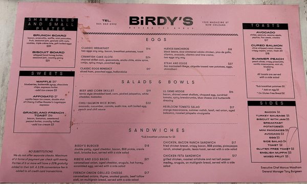 Menu photo 2 Birdy’s Behind the Bower New Orleans, LA Menu photo 2 Birdy’s Behind the Bower New Orleans, LA