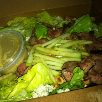 Four Cafe - Not the best picture but this is their awesome Waldorf salad with steak. SO GOOD. - New American Near Me - Los Angeles, California Four Cafe - Not the best picture but this is their awesome Waldorf salad with steak. SO GOOD. - New American Near Me - Los Angeles, California