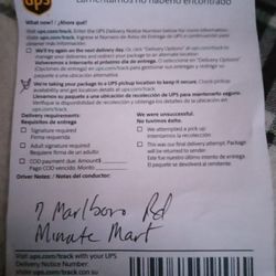 Minute Mart - No option to call, this is first time in decades my rural house with video cameras & road filled with family was deemed unsafe for dropoff.
