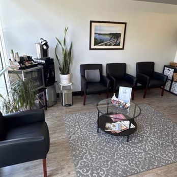 TexStar Chiropractic - Austin - Waiting room with snacks, cold drinks, & coffee. Plus a clean private bathroom! - Chiropractors Near Me - Austin, Texas