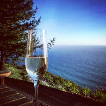 Post Ranch Inn - Champagne and view from room - Hotels Near Me - Big Sur, California