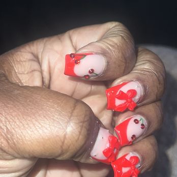 Gallery Nails Bar - Nails ......... love the work done today wish the bows where smaller - Nail Salons Near Me - Queen Creek, Arizona