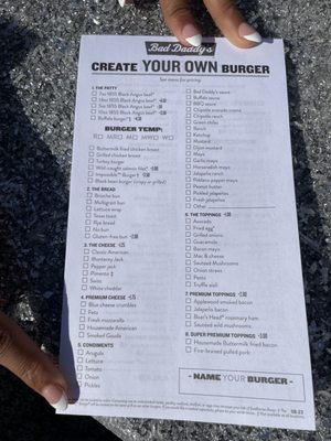 Menu photo 4 Bad Daddys Burger Bar Norman, OK