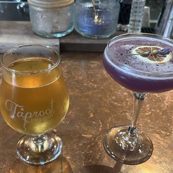 Taproot Cider House - Cider and lavender cocktail - Bars Near Me - Traverse City, Michigan