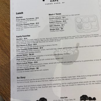 Viola Cafe - Menu - Breakfast & Brunch Near Me - Three Oaks, Michigan