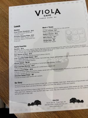 Menu photo 4 Viola Cafe Three Oaks, MI