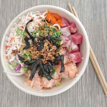 Domoishi - Salmon & Tuna poke bowl. - Bubble Tea Near Me - Miramar, Florida Domoishi - Salmon & Tuna poke bowl. - Bubble Tea Near Me - Miramar, Florida