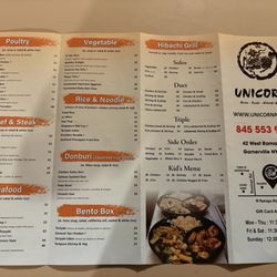 Unicorn Asian Sushi Hibachi & Bar - Menu 2026