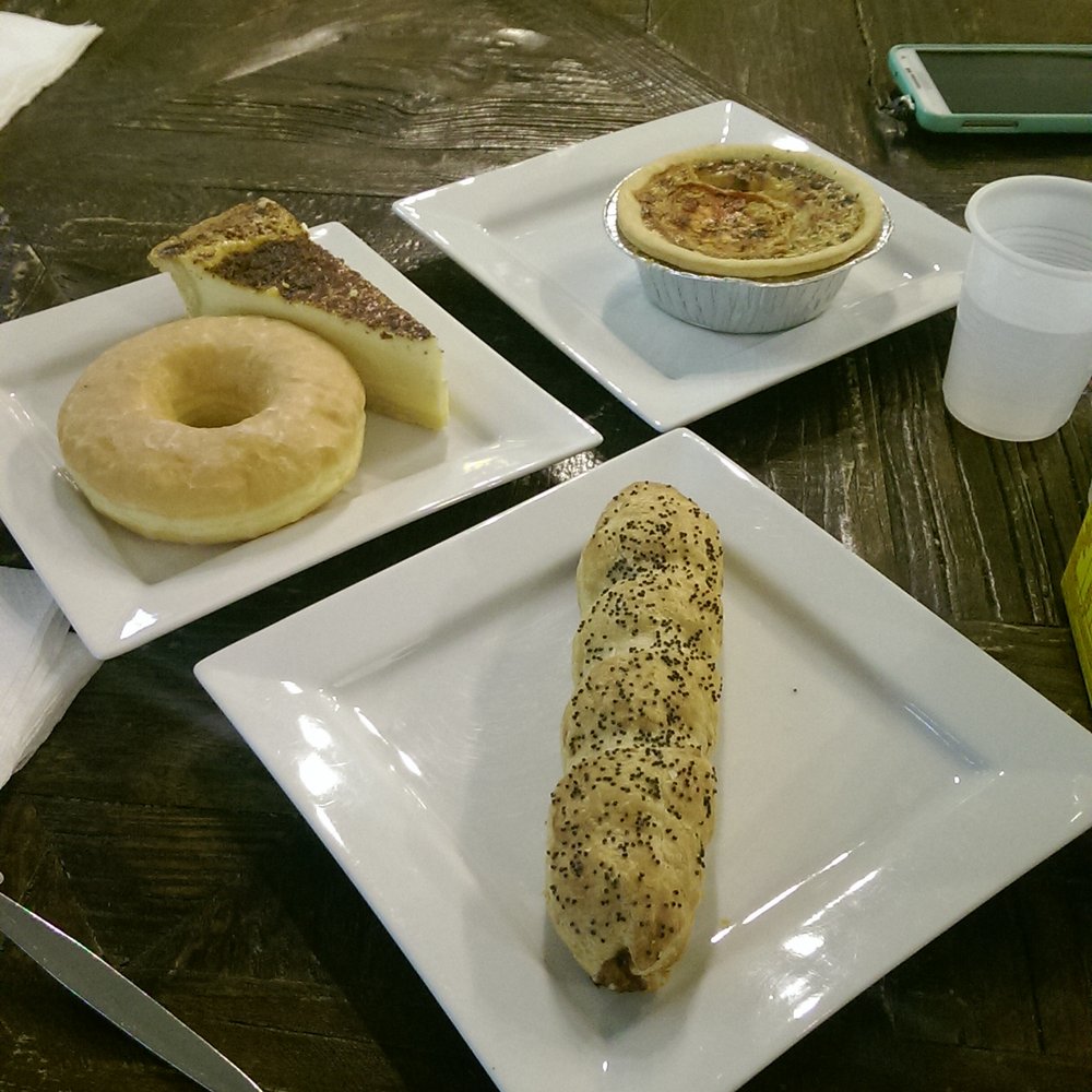 I ate the custard tart and donut together....