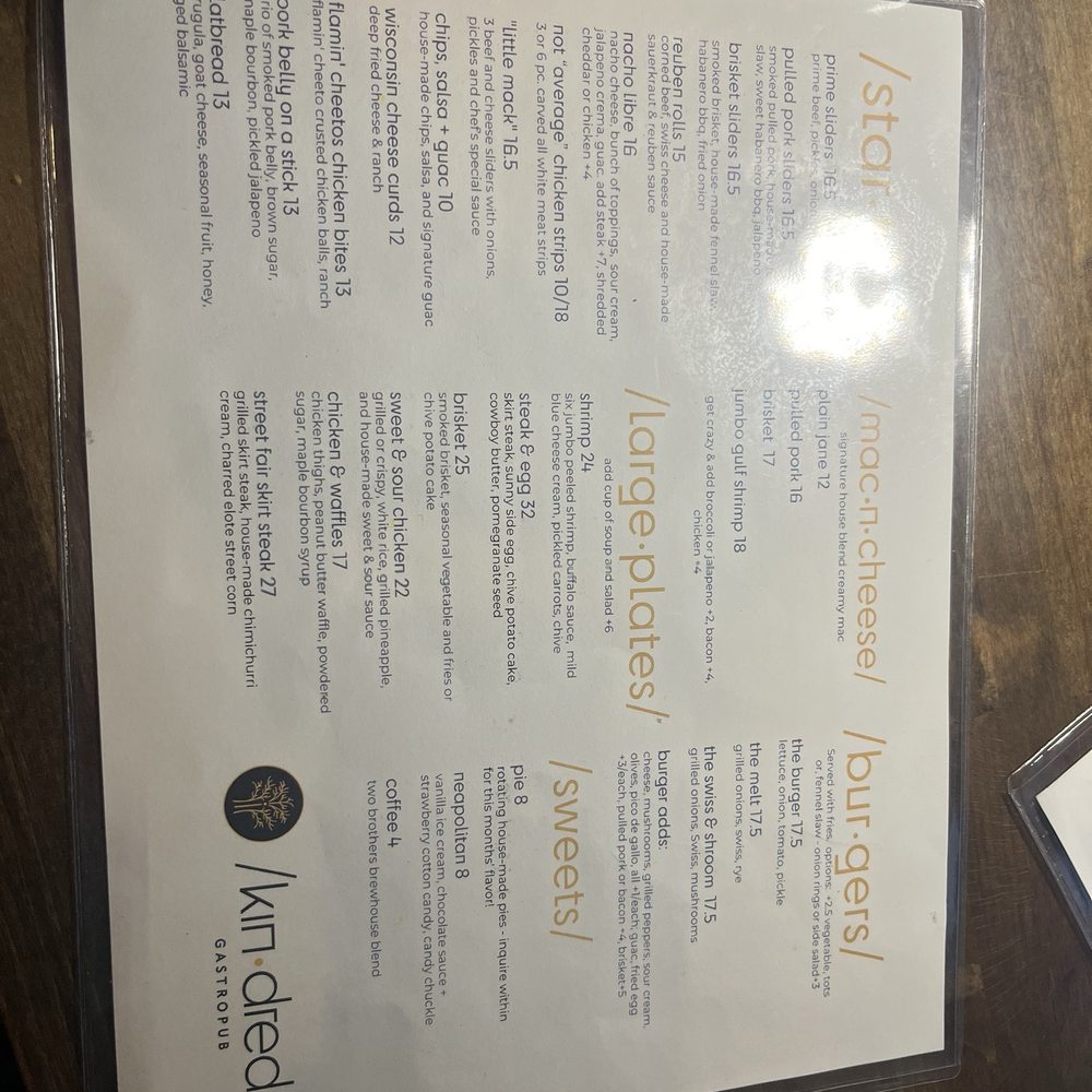 Kindred Gastropub - Menu - Beer, Wine & Spirits Near Me - Lisle, Illinois