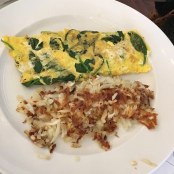 Nudy's Cafe - Spinach and provolone omelette side hash browns - Breakfast & Brunch Near Me - Conshohocken, Pennsylvania