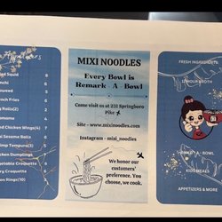 Mixi Noodles - Menu