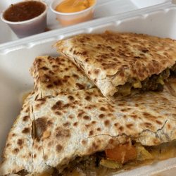 Sajos Tacos - I love this Quesadilla. Beef, peppers and banana peppers.