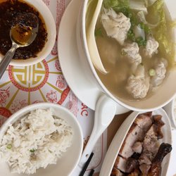 Wonton soup, bbq pork and duck