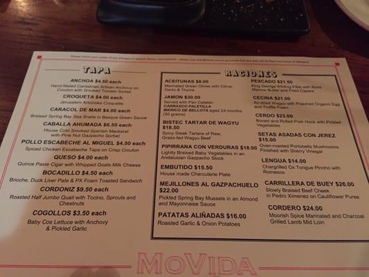 Menu photo 6 MoVida Melbourne, VIC Menu photo 6 MoVida Melbourne, VIC