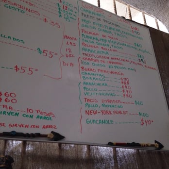 El Taco Maya - Menu board - Tacos Near Me - Akumal, ROO