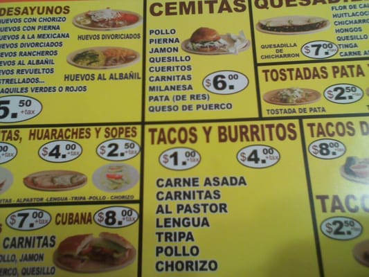 Menu photo 5 Cemitas Poblanas En Bell Bell, CA